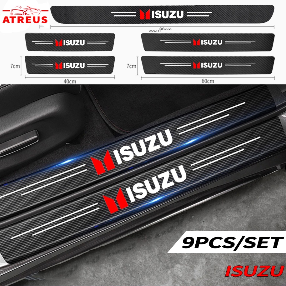 Miếng dán sợi carbon bảo vệ bậc cửa cho Isuzu Panther Elf Traga Dmax Mux Trooper MU7 TFR Crosswind Panther Sportivo