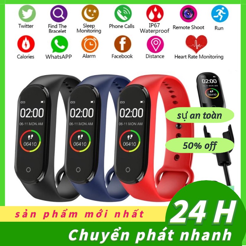 [Monika Shop] Đồng Hồ Thông Minh M4 Đa Năng Kèm Phụ Kiện Tiện Dụng