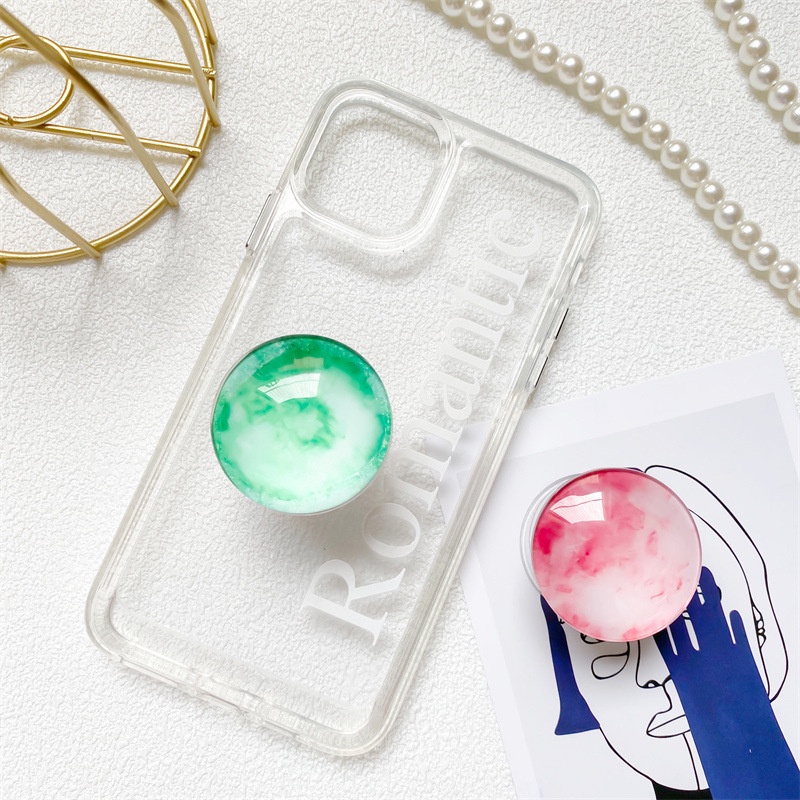 Giá Đỡ Điện Thoại Tròn Màu Laser Trơn Họa Tiết Hoạt Hình