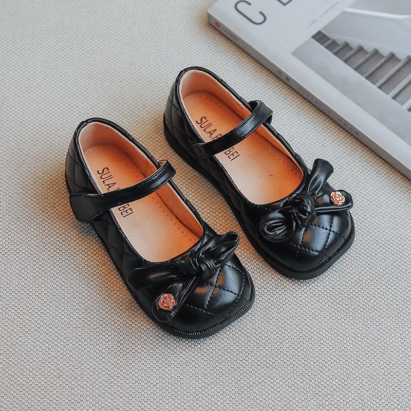 Giày Búp Bê Da Mềm Mũi Vuông Chống Trượt Phong Cách Hàn Quốc Dễ Thương Cho Bé Gái 1-8Tuổi
