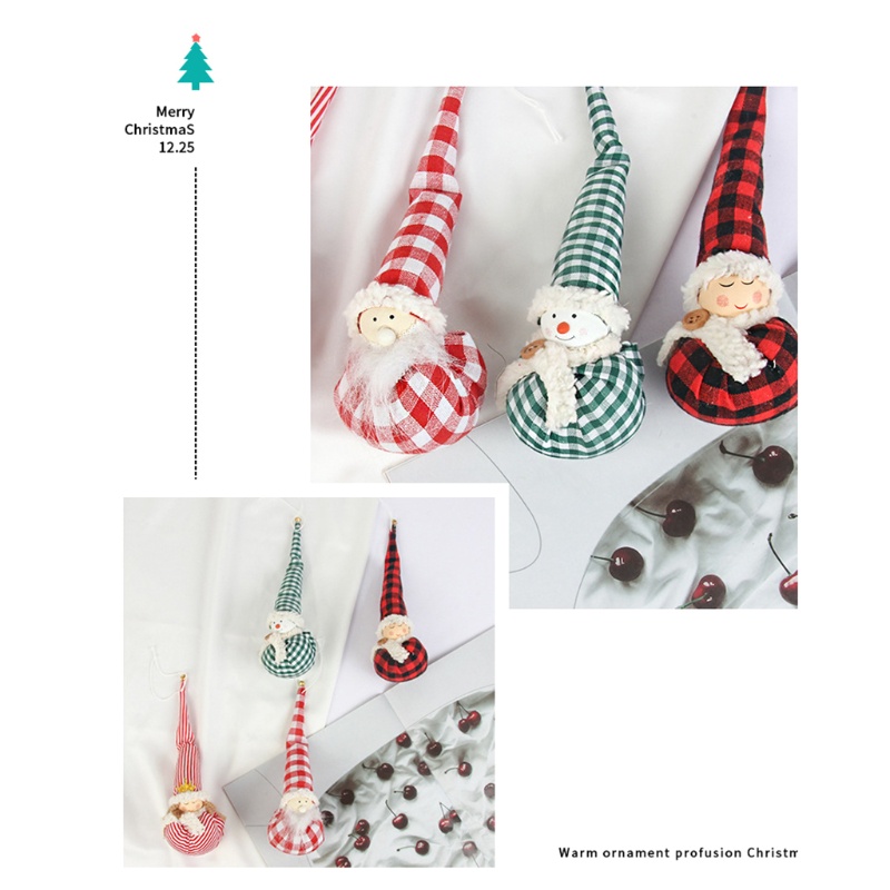 Set 4 Búp Bê Nhồi Bông Treo Trang Trí Giáng Sinh