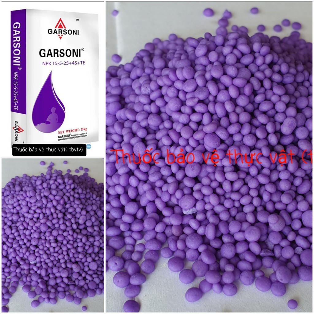 Phân bón GARSONI NPK 15-5-25+4S+TE - Tím Nhập khẩu từ Đức.