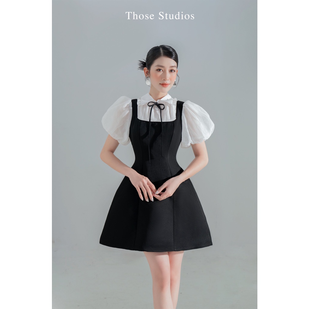 Đầm đen tay phồng, đầm dự tiệc Those Studio dáng chữ a thanh lịch và sang trọng Emily Dress