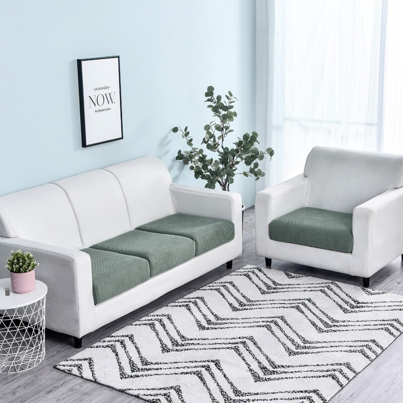 Vỏ Bọc Đệm Ghế Sofa Co Giãn Màu Trơn Trang Trí Nhà Cửa