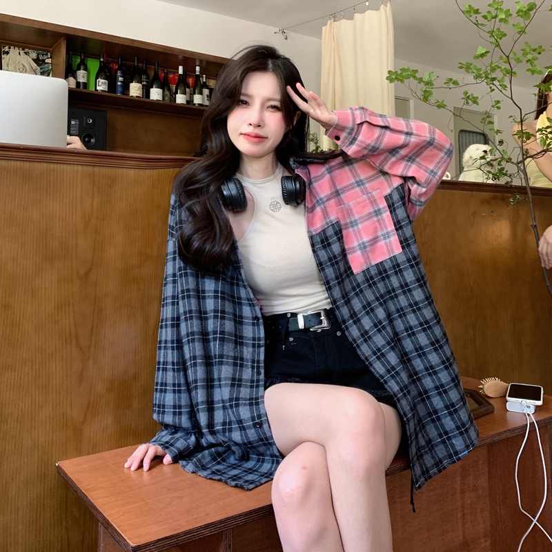 Áo Sơ Mi Nữ Dài Tay Cổ Bẻ Form Rộng Thời Trang Hàn