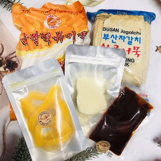 COMBO BÁNH GẠO CAY 5 MÓN LOẠI MỚI ( 500g tok + 1 chả cá + 100g sốt + 100g mozza + 100g củ cải sợi)