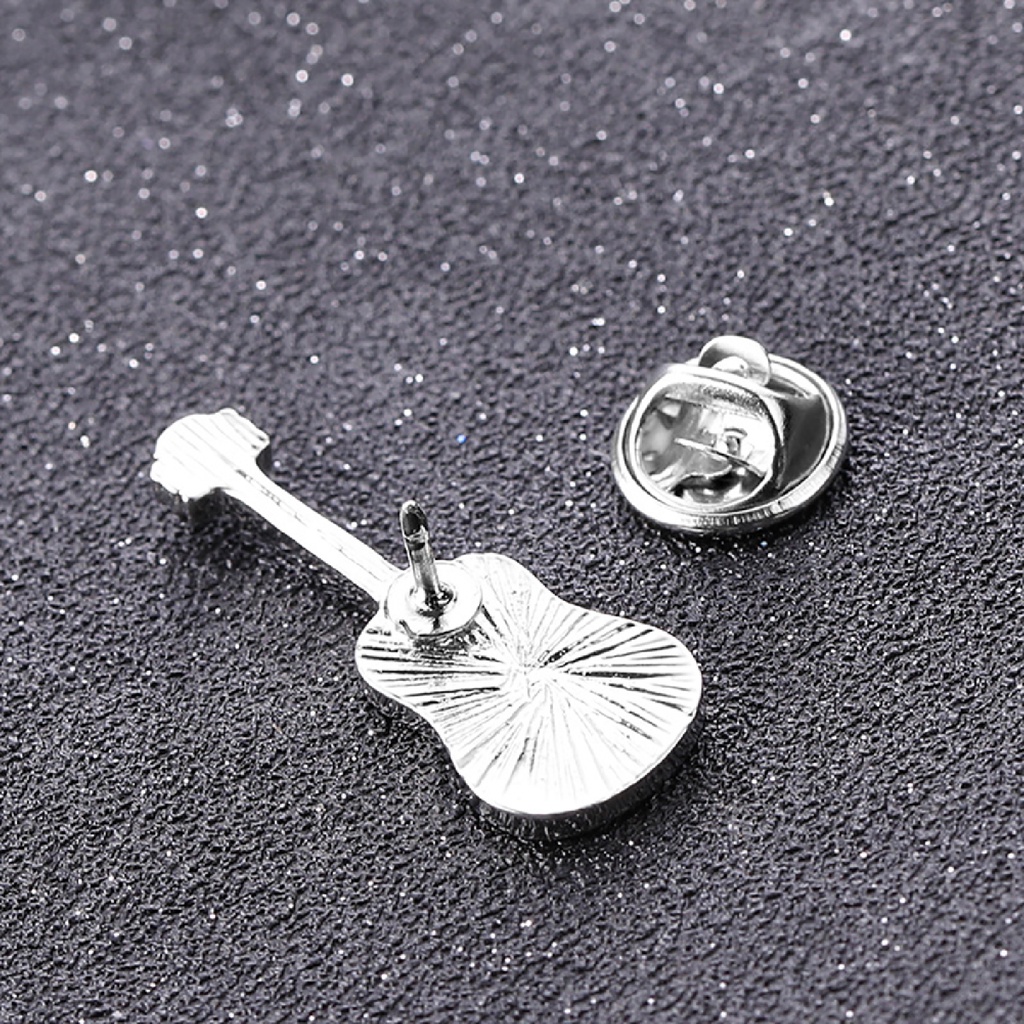 Trâm cài áo hình guitar tráng men thời trang unisex