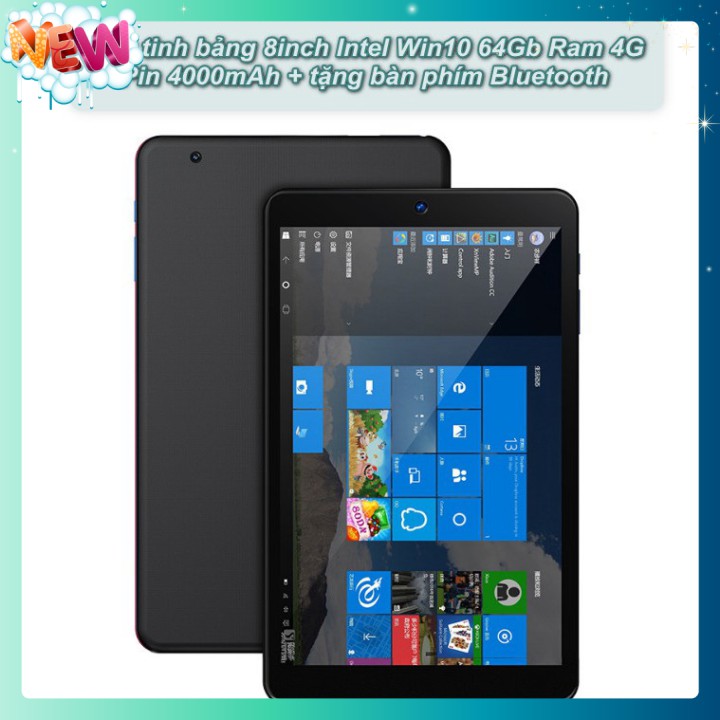 🇳 🇪 🇼®️ Máy tính bảng 8inch Intel Win10 64Gb Ram 4G 4000mAh kèm bàn phím Bluetooth