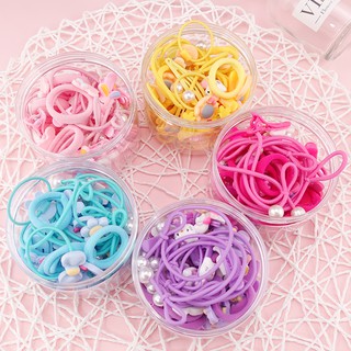 [BÁN CHẠY] Hộp 50 chun kẹp tóc nhiều kiểu cho bé