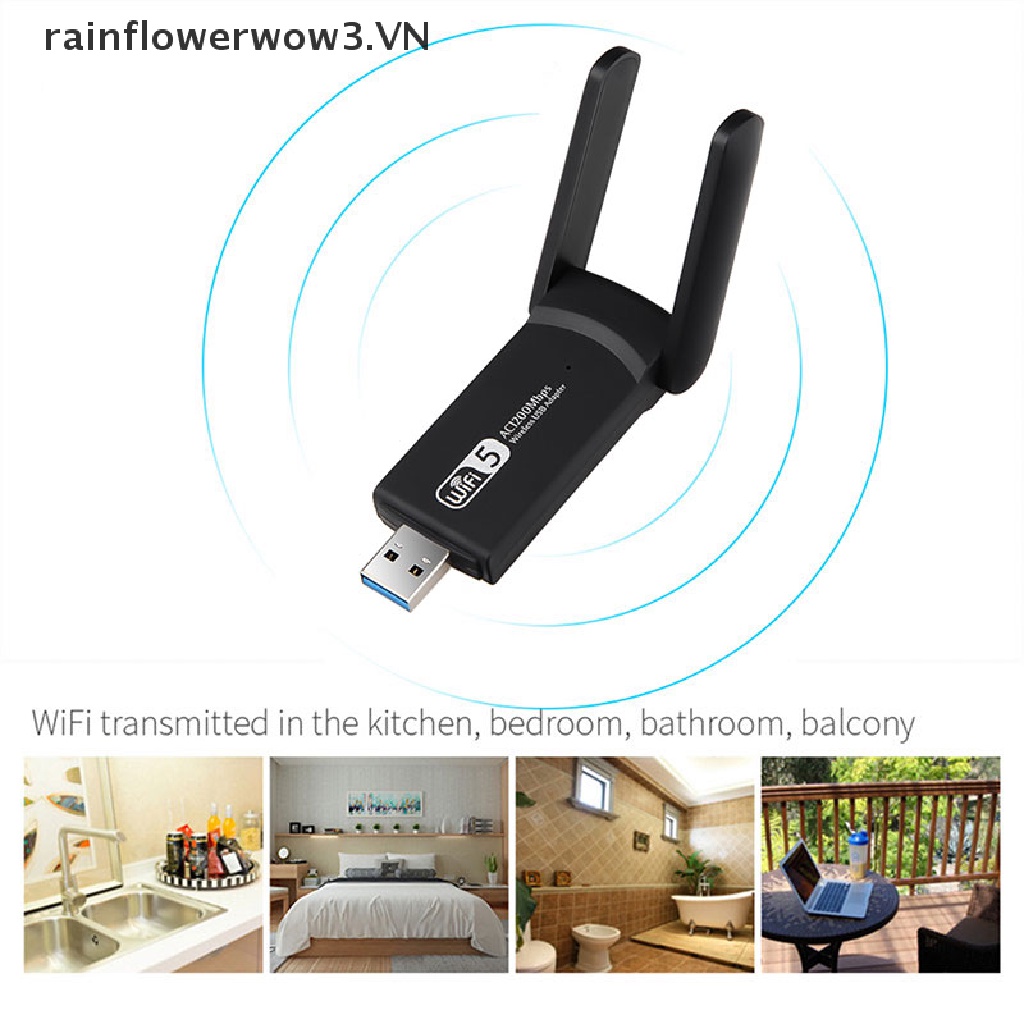 Đầu chuyển đổi wifi USB 3.0 không dây tần số 5Ghz / 2.4Ghz tốc độ 1200Mbps 802.11AC