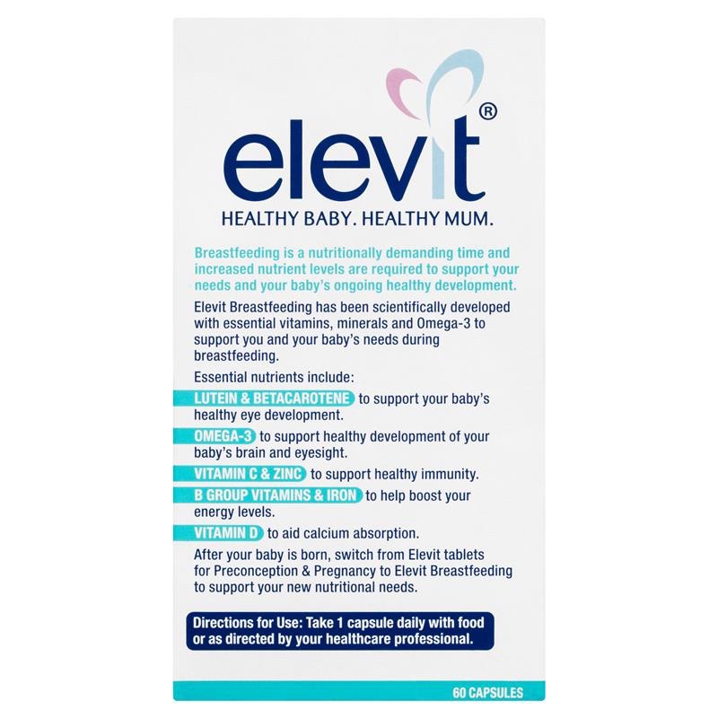 Elevit sau sinh - Elevit Breastfeeding của Úc 60 viên