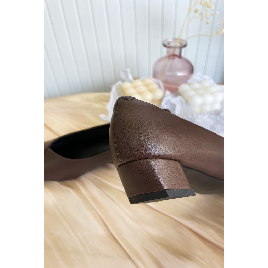 Giày Cao Gót Nữ JOTI Amina 3271AU3 - Mũi Vuông Bít Gót Đế Vuông Cao 3cm Da Mờ - Mang Công Sở