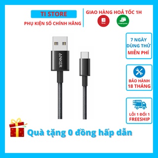 Dây cáp sạc nhanh anker usb type c A8023 A8173 chính hãng giá rẻ dây dù nobox cho samsung android - tistore