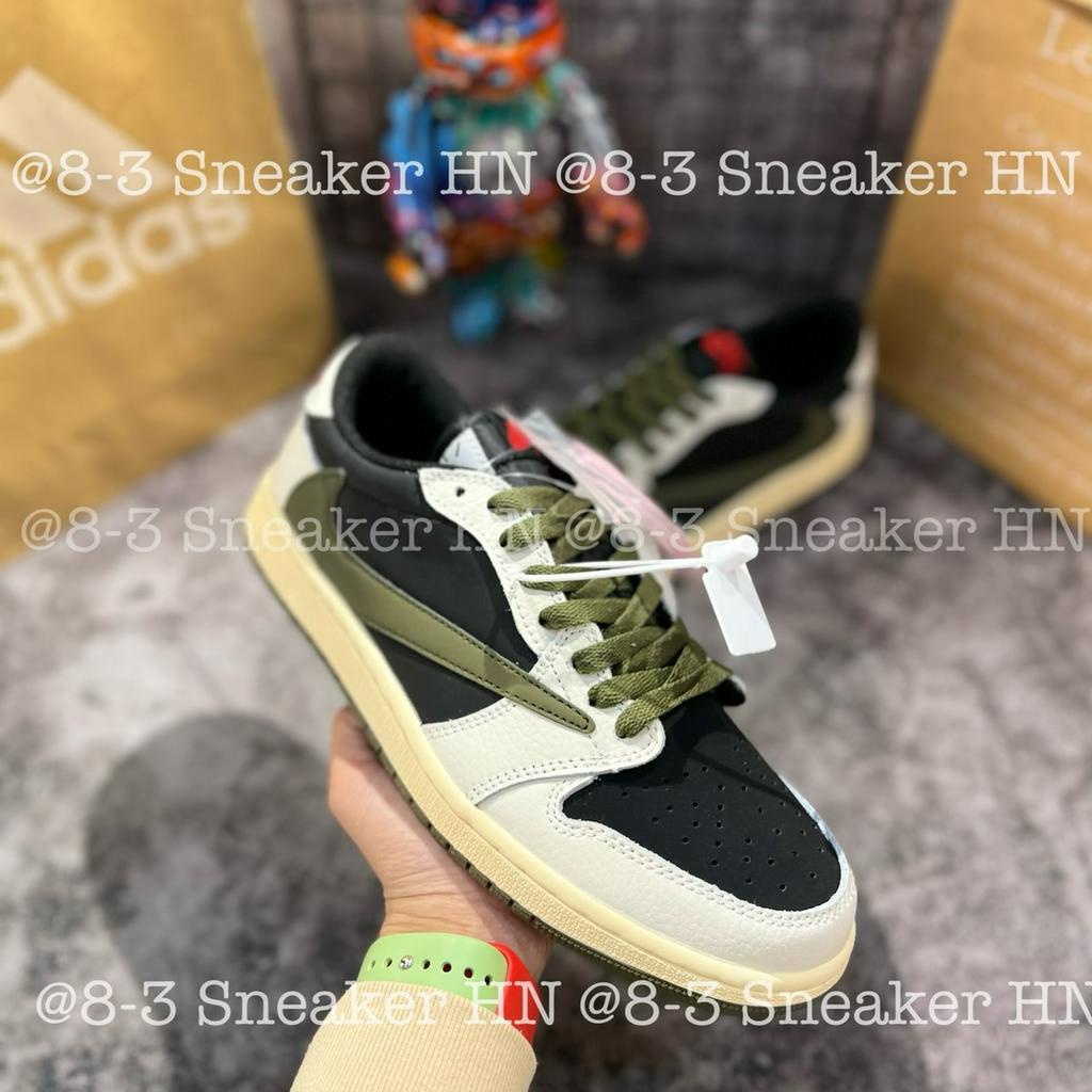 Giày Thể Thao Cổ thấp Travis Scott x Air Jordan 1 Low Reverse Mocha OG Olive Xanh Rêu Trắng