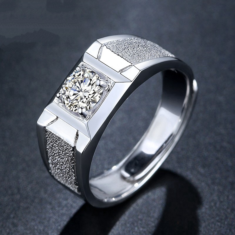 Mới Nhẫn Đính Kim Cương Nhân Tạo Thời Trang Dành Cho Nam