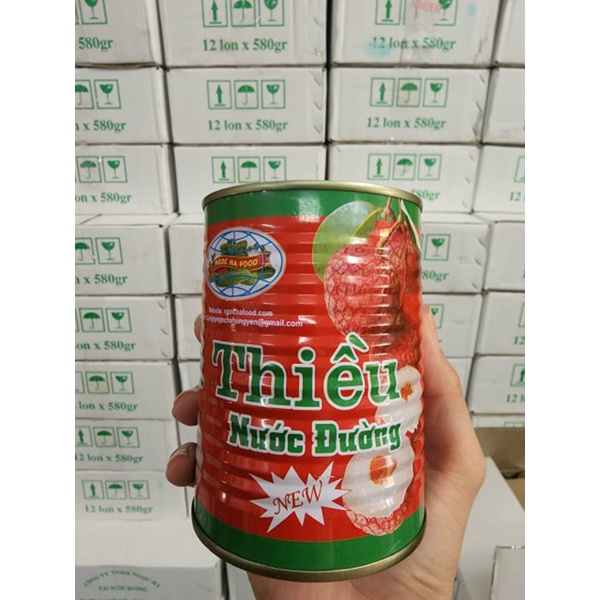 Vải Ngâm Nước Đường Ngọc Hà Lon 565g