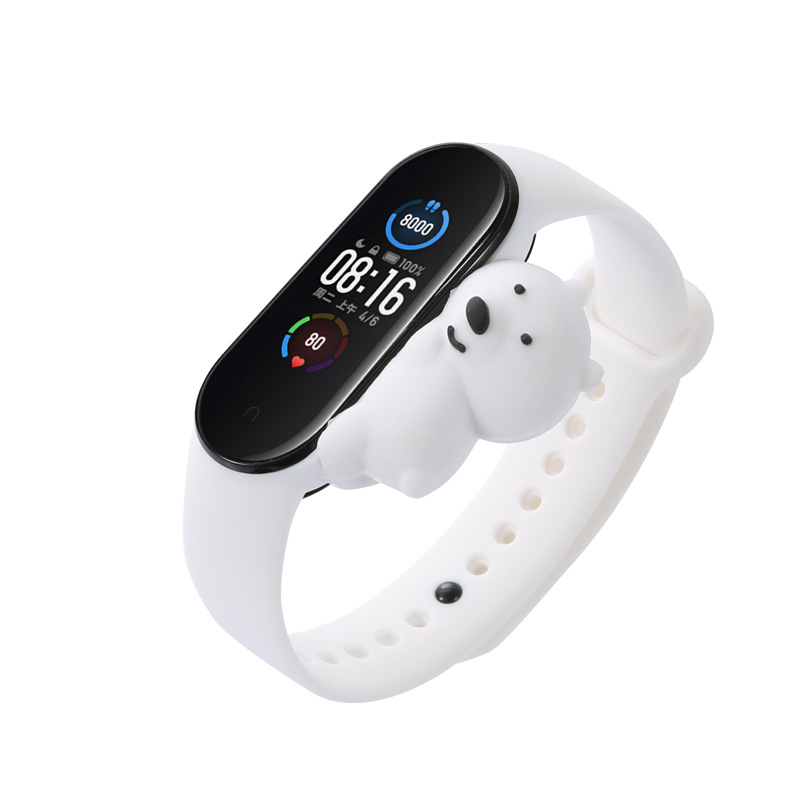 Dây Đeo Silicon Mềm In Họa Tiết Hoạt Hình Cho Đồng Hồ Thông Minh Mi Band 6 / 5