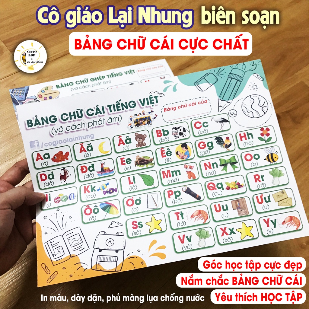 Bảng chữ cái tiếng Việt, chữ ghép, bảng vần, bảng cộng trừ học Toán