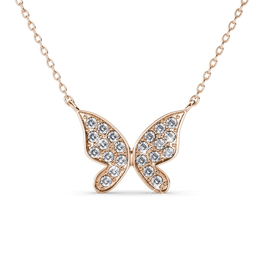 Dây chuyền bạc ý 925 pha lê Swarovski hồ điệp DS185 tinh tế sang trọng