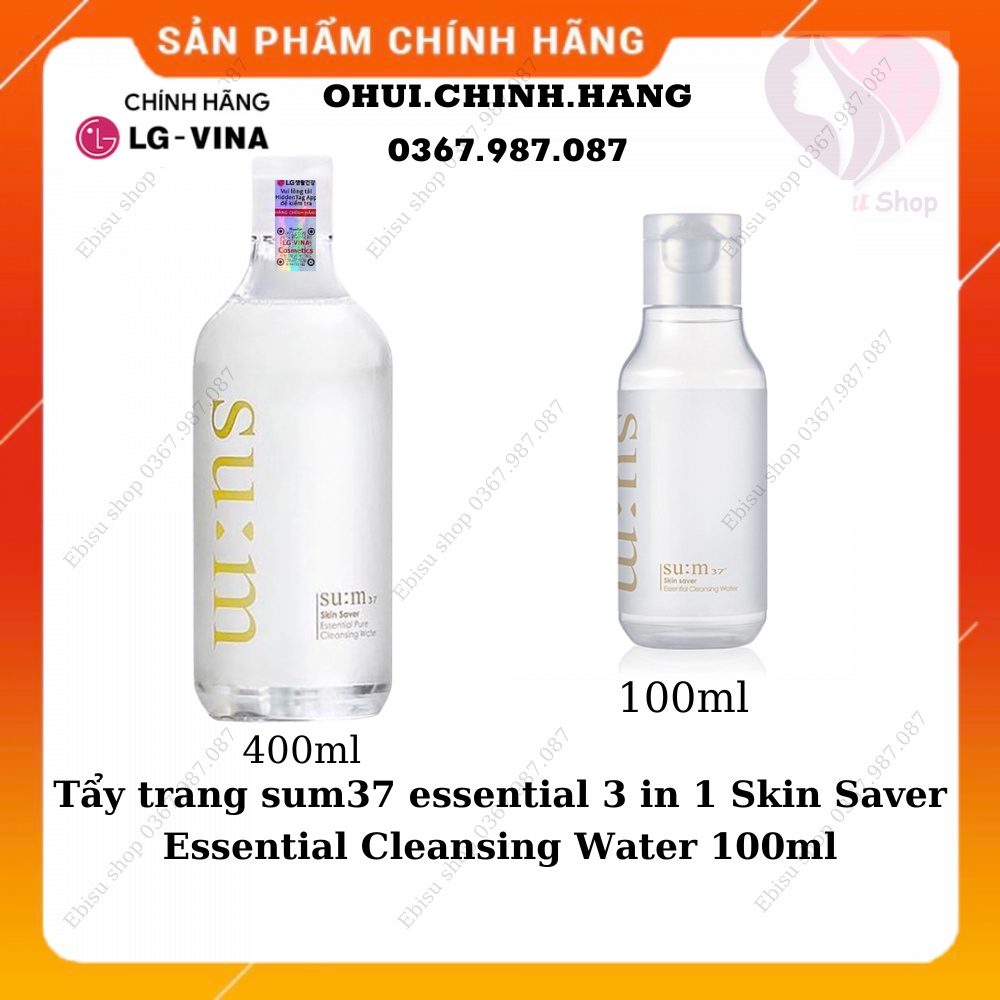 Tẩy trang sum37 essential 3 in 1 Skin Saver Essential Cleansing Water 100ml