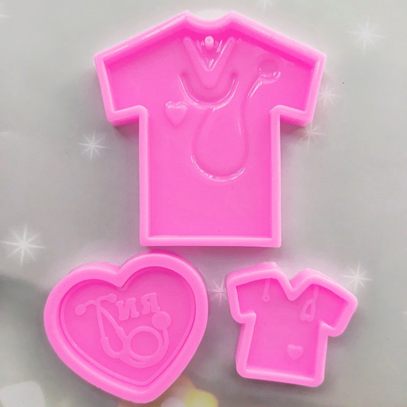 Bộ 3 Khuôn Silicone Tạo Hình Trái Tim Làm Móc Khóa/Trang Sức Thủ Công