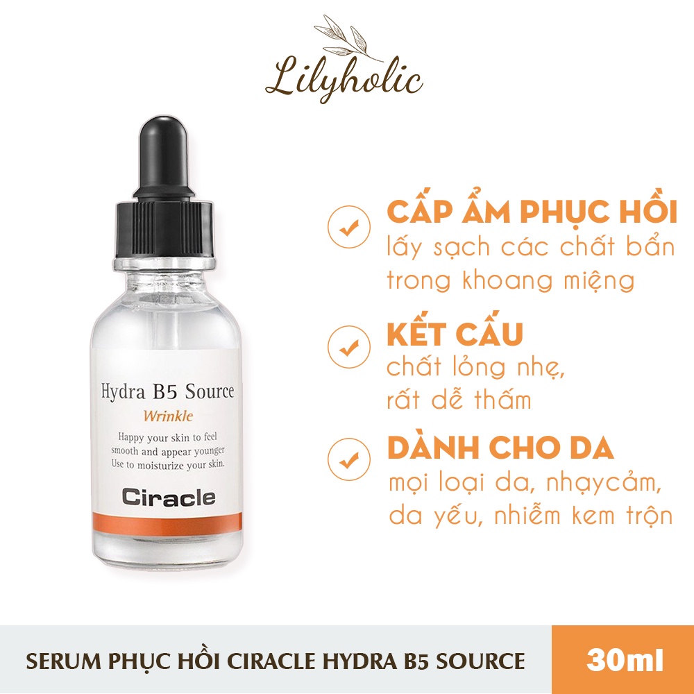 Tinh Chất Dưỡng Da Ciracle Hydra B5 Source Wrinkle - Cấp ẩm và làm dịu da