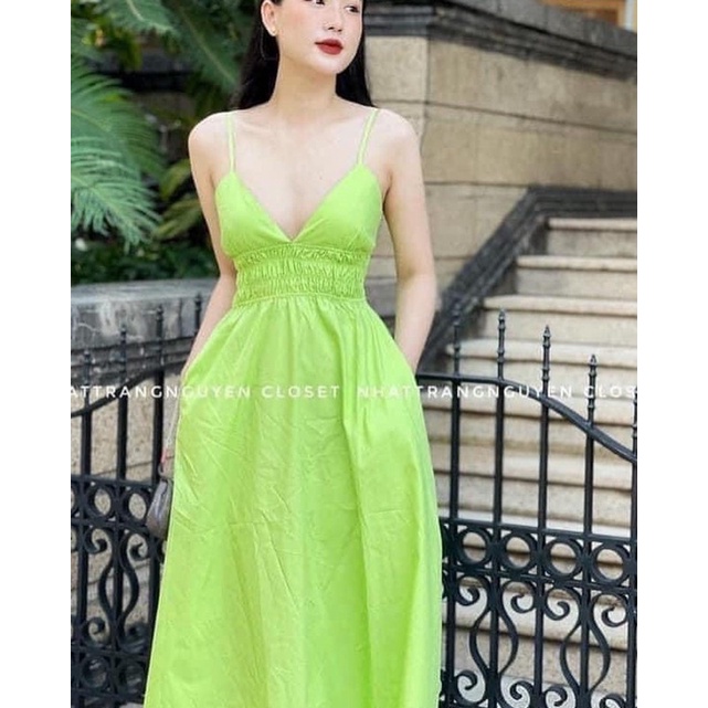 ĐẦM MÃI 2 DÂY NHẤN THUN EO