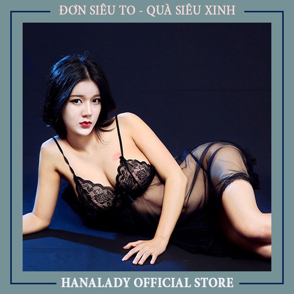 Váy ngủ sexy 2 dây quyến rũ - Đồ ngủ nữ xuyên thấu quyến rũ V012