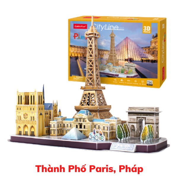 Mô Hình Giấy 3D Cubic Fun CácThành Phố Nổi Tiếng : Paris, London, New York, Moscow, Thượng Hải