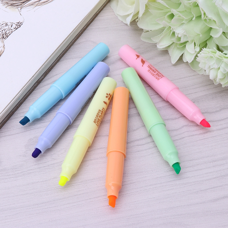 Set 6 Bút Dạ Quang Màu Sắc Xinh Xắn