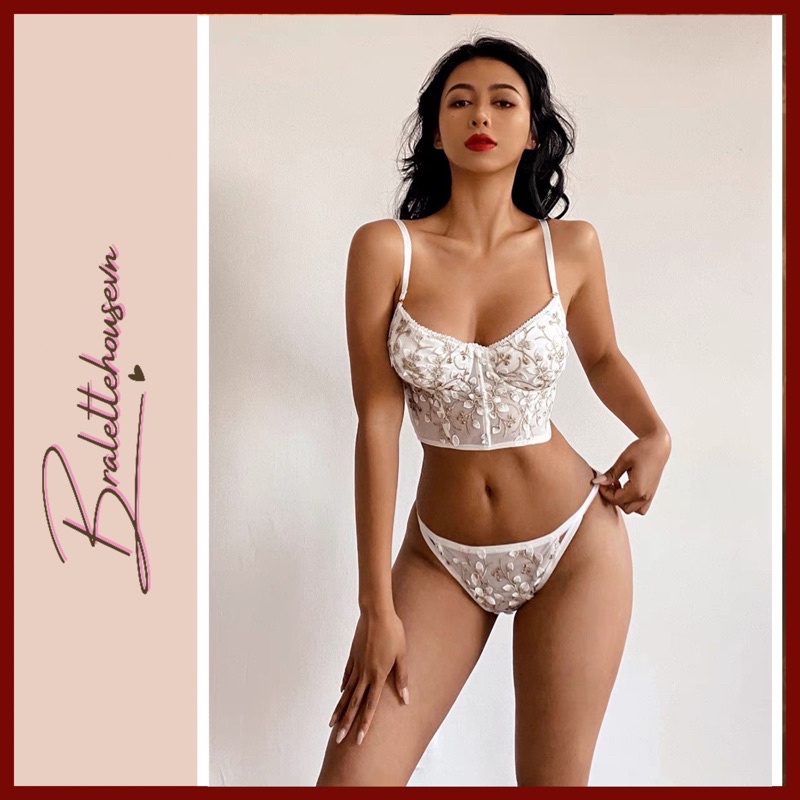 [VIDEO THẬT] Set áo lót nữ có gọng mút mỏng Yuri Corset S1103 Bralettehousevn | BigBuy360 - bigbuy360.vn