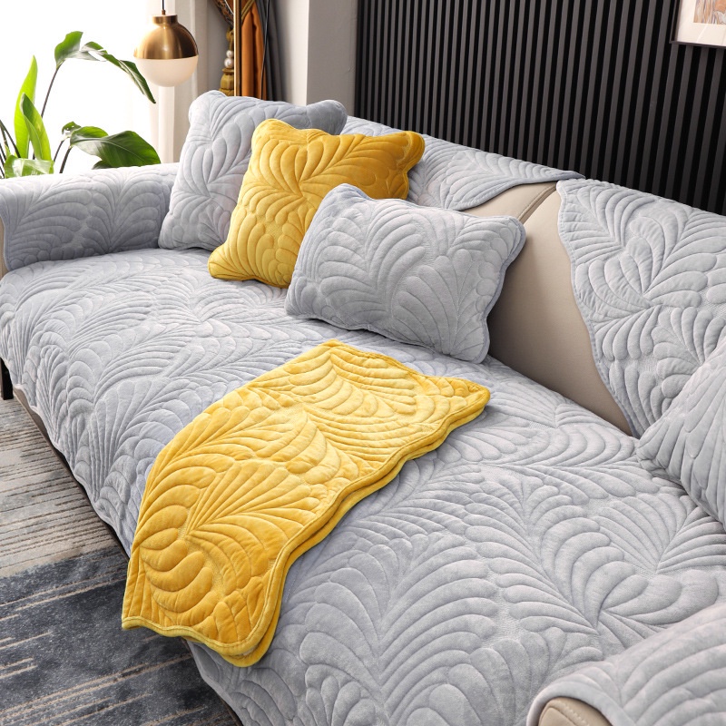 Vỏ bọc ghế sofa hình chữ L 1/2/3/4 chất liệu cotton chống trượt thân thiện với da