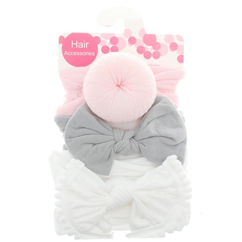[Hàng mới về] Set 3 băng đô turban chất liệu nylon thắt nơ cho bé gái