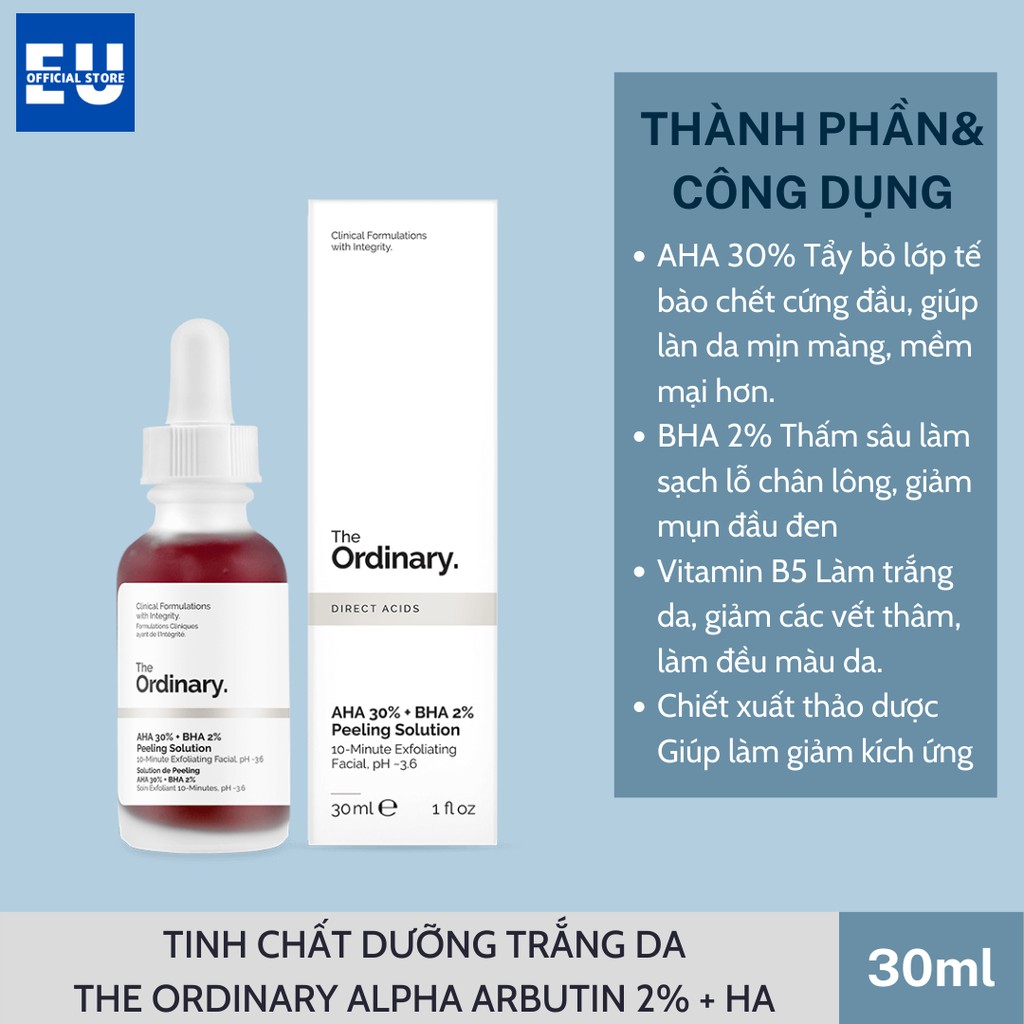 Serum Tẩy Da AHA 30% + BHA 2% Peeling Solution - The Ordinary