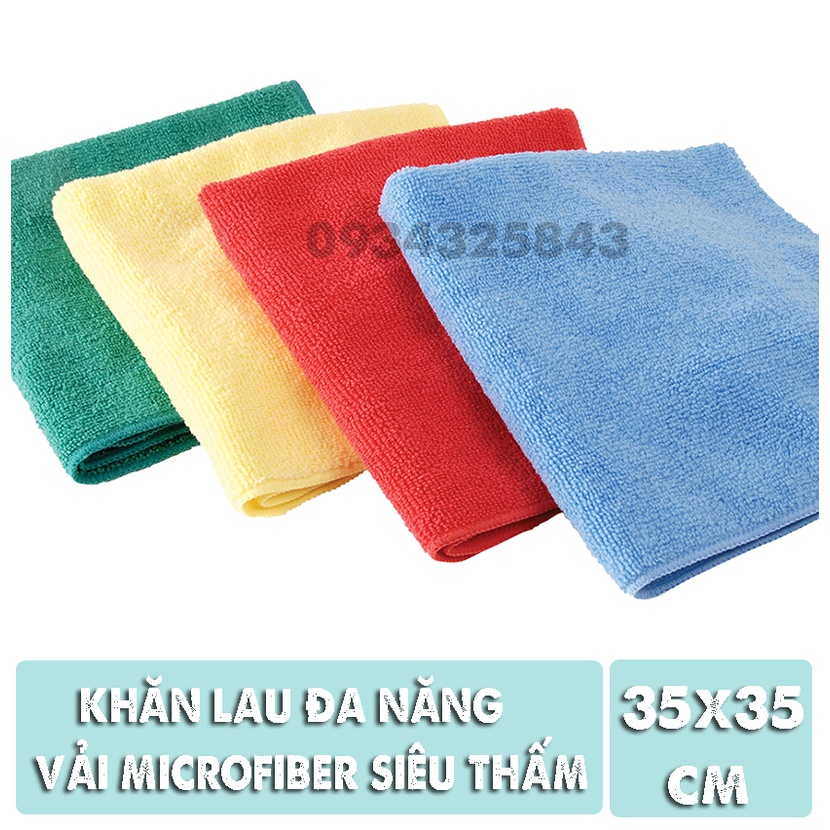 Khăn lau đa năng bằng vải microfiber siêu bền 35x35cm