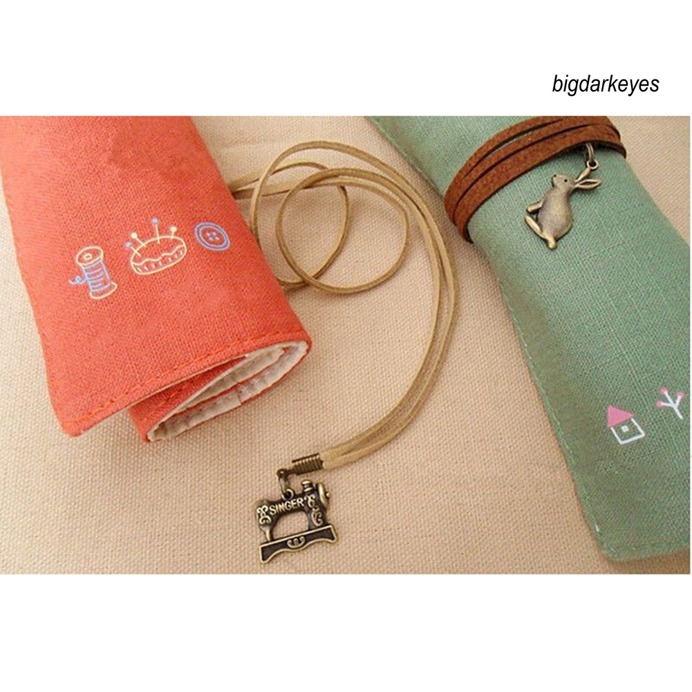 Túi Cuộn Đựng Bút/Cọ Trang Điểm Vải Canvas Sáng Tạo