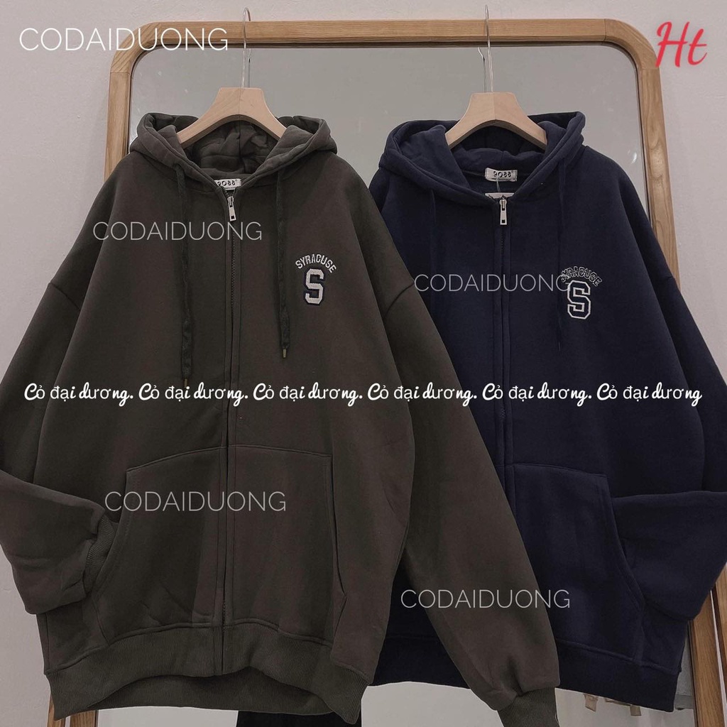 Áo khoác nỉ cotton logo chữ S HTH0921