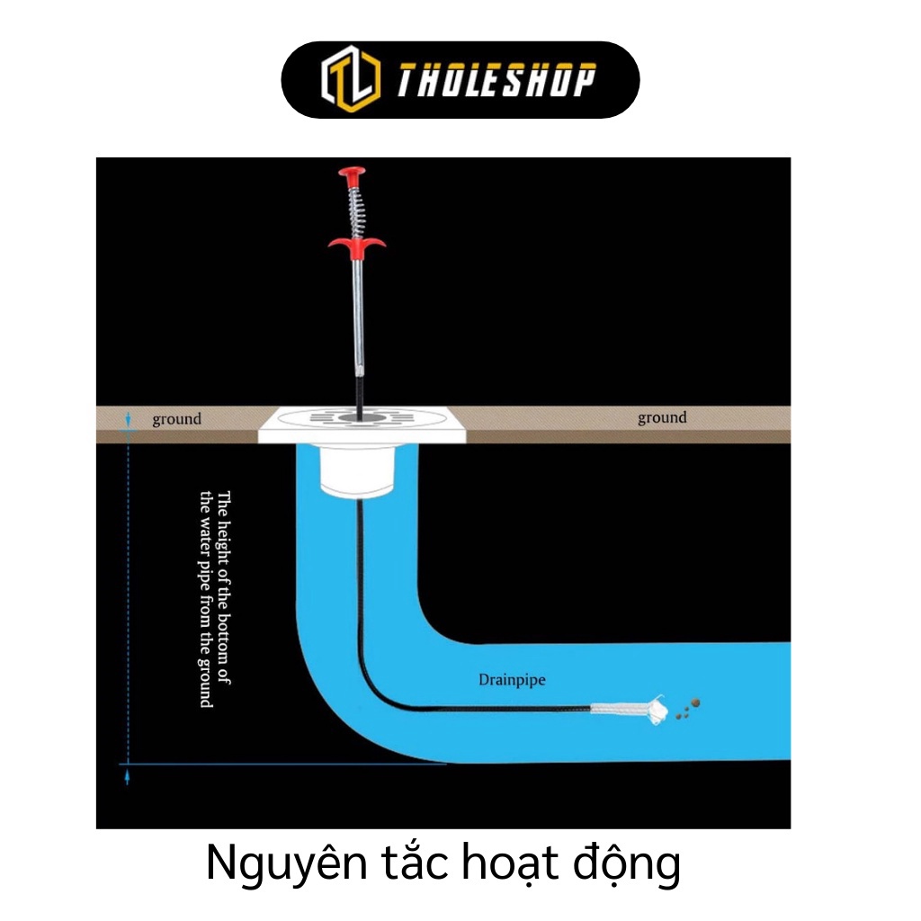 GIÁ SỈ Dụng cụ thông tắc 2 in 1 với lò xo thép cơ động, loại bỏ cặn bã từ trong ống 4000