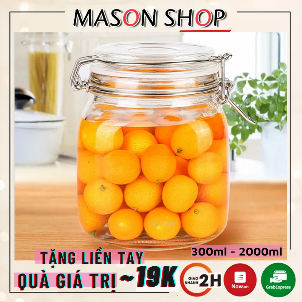 HŨ THỦY TINH NẮP CÀI GÀI DÁNG Ý 300ml 500ml 750ml 1000ml 1500ml 2000ml LỌ HỦ THỦY TINH KÍN HƠI ĐỰNG GIA VỊ THỰC PHẨM