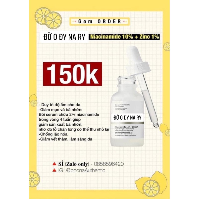 The Ordinary - tinh chất Niacinamide 10 + Zinc 1