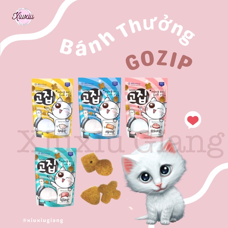 Bánh Thưởng Dinh Dưỡng Cho Mèo Gozip 60gr - Xiuxiu Giang