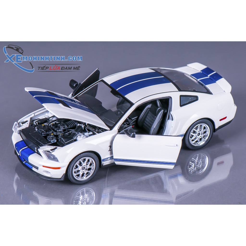 Xe Mô Hình Ford Shelby Cobra Gt500 2007 1:24 Welly (Trắng)