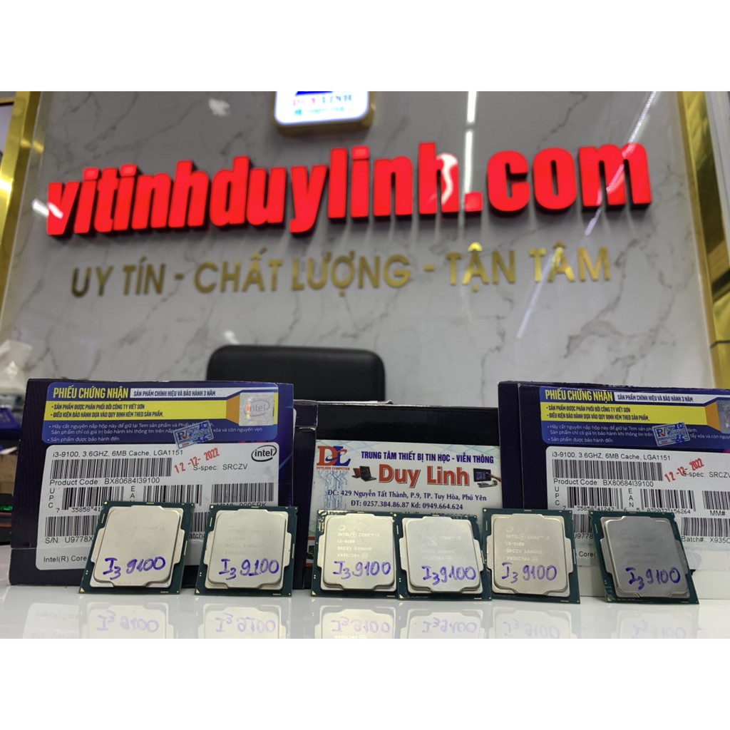 CPU intel core i3-8100,9100,9100F socket 1151 V2 chạy main h310, b360, b365, z370