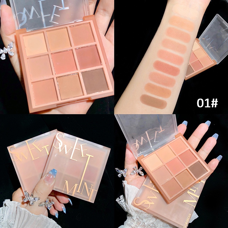 [Hàng mới về] Bảng phấn mắt 9 màu tông lì lấp lánh trang điểm đa công dụng | BigBuy360 - bigbuy360.vn