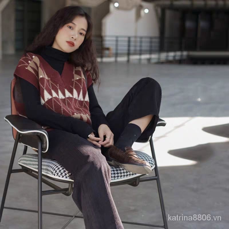 Áo len không tay họa tiết kẻ sọc màu sắc retro thời trang xuân thu dành cho nữ 2021
 | BigBuy360 - bigbuy360.vn