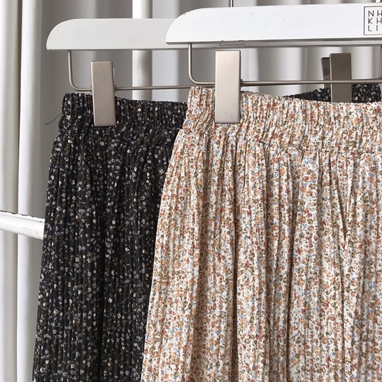 Chân váy maxi hoa xếp ly nhuyễn - V677 | BigBuy360 - bigbuy360.vn