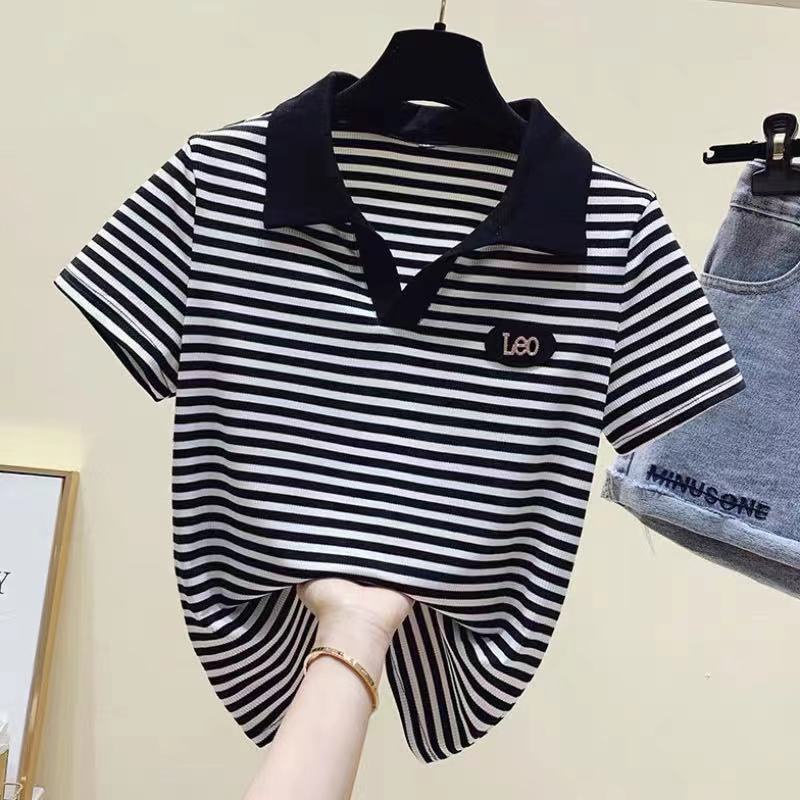 Áo polo ngắn tay thời trang mùa hè dành cho phụ nữ trung niên