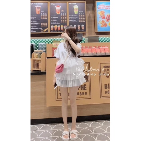 Áo phông phối von tầng TC12