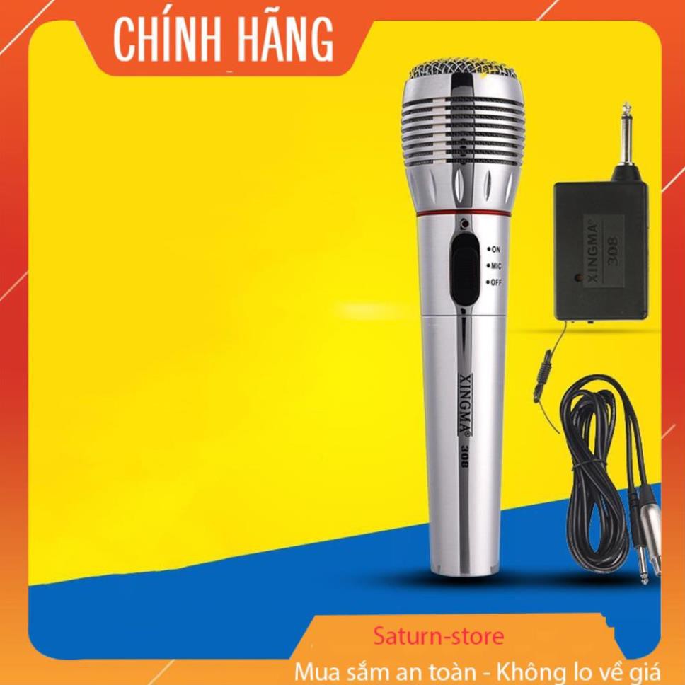 ⭐ Micro không dây kết hợp có dây 2 trong 1 đa năng giá rẻ Xingma AK-308G cao cấp, dùng cho âmly, loa kéo hát rong...