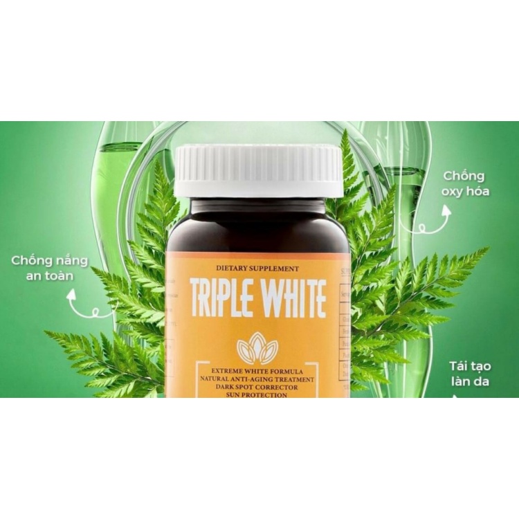 ✅ Viên Uống Triple White - Trắng Da, Chống Nắng, Giảm Thâm Nám Hộp 50 viên